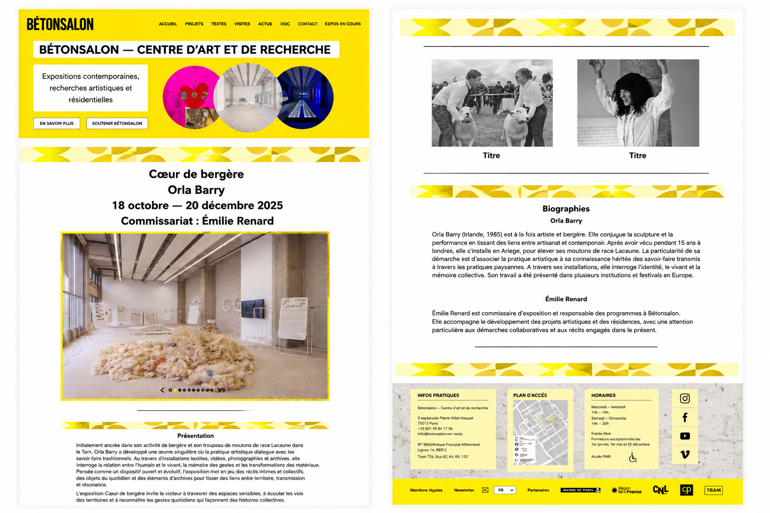 Refonte de la page de l'exposition en cours
