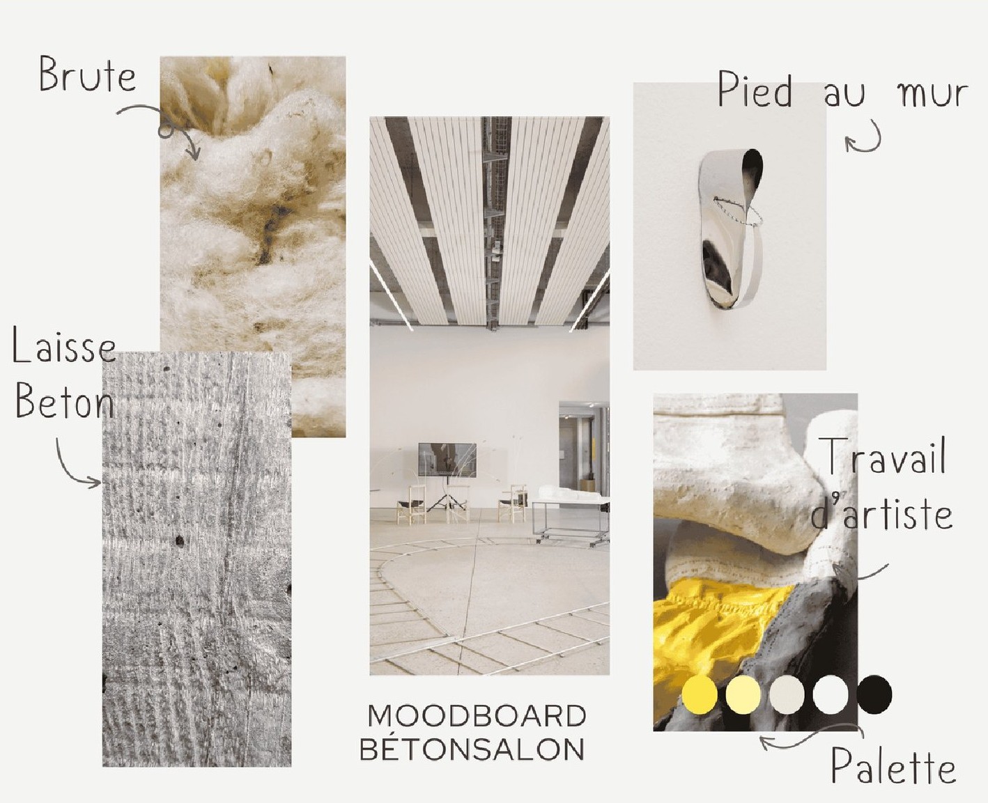 Moodboard de la refonte Bétonsalon